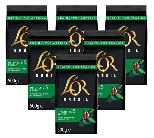 6 x 500 g - Caf&eacute; en grain - Br&eacute;sil - L'OR