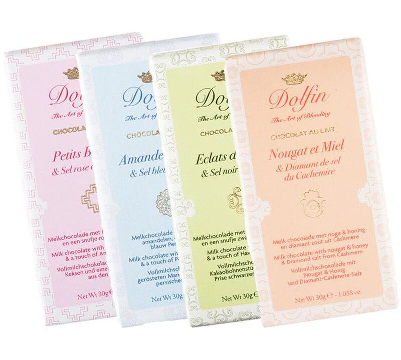 Pack Tablettes Chocolat au Lait & Sels du Monde - 4 x 30 g - DOLFIN image number 0