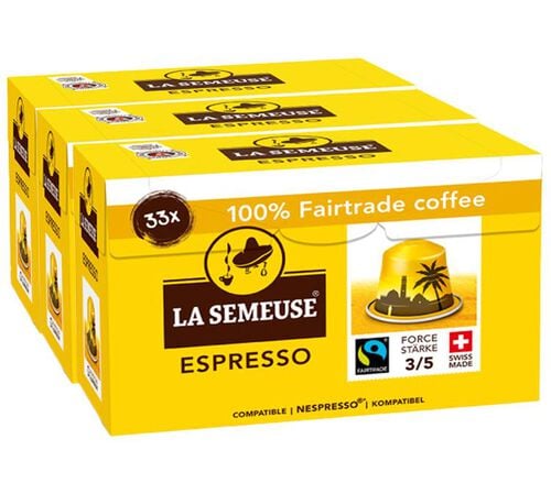99 capsules compatibles Nespresso* Original Espresso Fairtrade - LA SEMEUSE