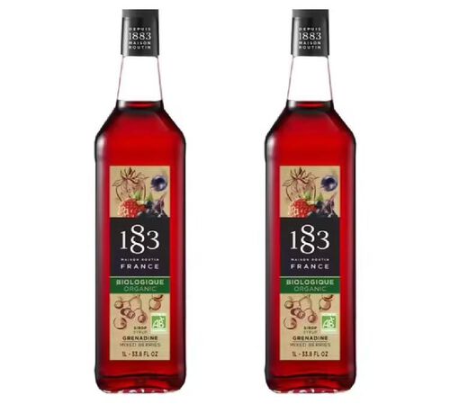 Sirop Bio Grenadine - Bouteille verre - 1883 ROUTIN 2 x 1 L