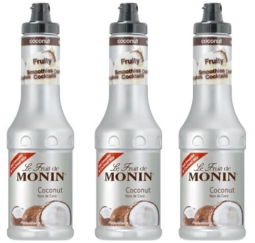 Lot de 3 Pur&eacute;es de Fruit de Monin - Coco - 3 x 50 cl