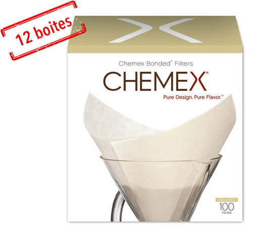 Chemex Filtres blancs x 100 pour cafeti&egrave;re 6 &agrave; 8 tasses x12 image number 0