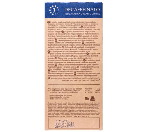 Novell Organic Coffee Pods Decaffeinato Compostable Capsules x 50 image number 1