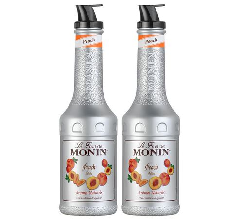 Lot de 2 pur&eacute;es de fruits 1L - P&ecirc;che - MONIN