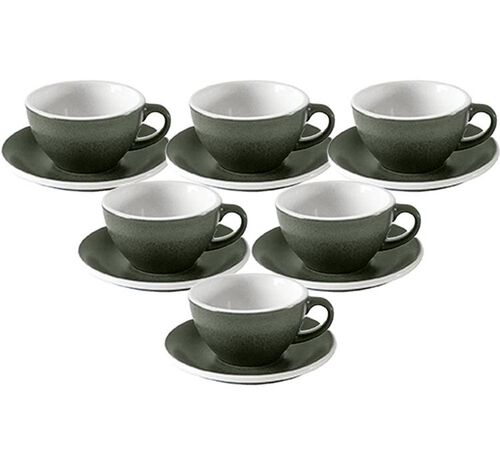 6 tasses &agrave; cappuccino 200 ml et 6 sous-tasses - Forest - Loveramics