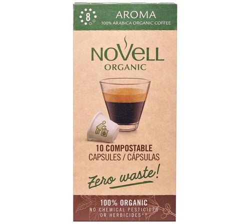 10 Nespresso* Original Compatible Capsules Organic Aroma &ndash; NOVELL