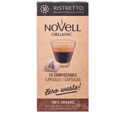 10 Nespresso* Original Compatible Capsules Organic Ristretto &ndash; NOVELL