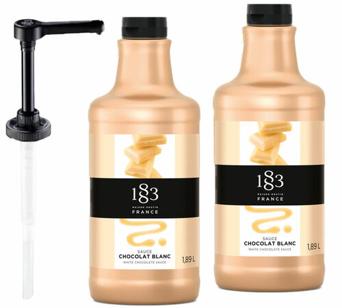 Sauce 1883 Routin Chocolat Blanc - 2 x 1,89 L + Pompe doseuse