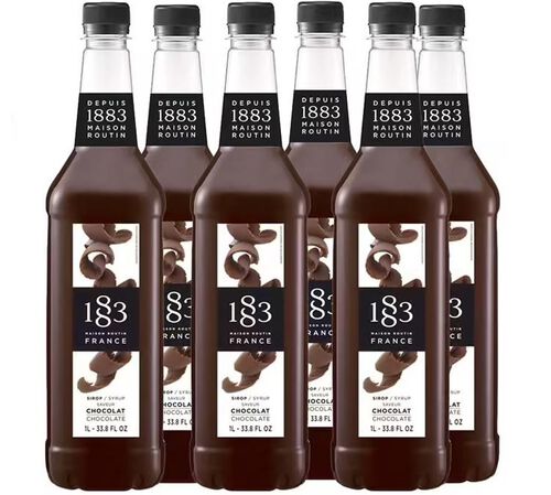 Lot sirop 1883 Routin Chocolat - Bouteille Plastique - 6 x 1L