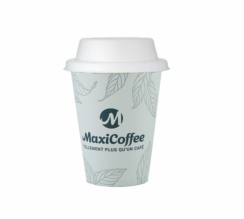 Lot de 50 Gobelets MaxiCoffee 25 cl + Couvercles compostables image number 0