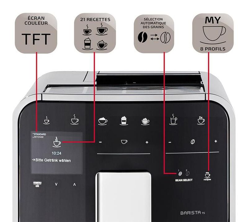 Machine &agrave; caf&eacute; &agrave; grain Barista TS Smart F860-100 Inox - Melitta - Tr&egrave;s bon &eacute;tat image number 3