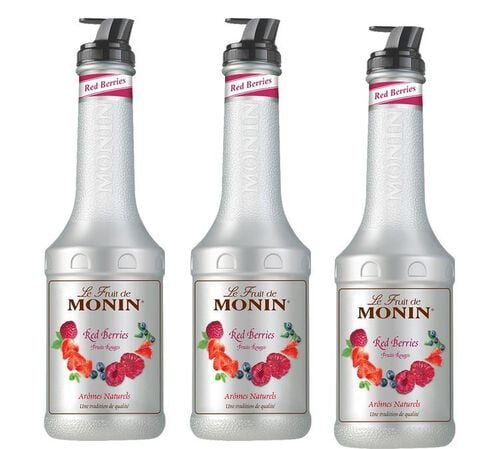 Lot de 3 pur&eacute;es de Fruit de Monin - Fruits Rouges - 3 x 1L