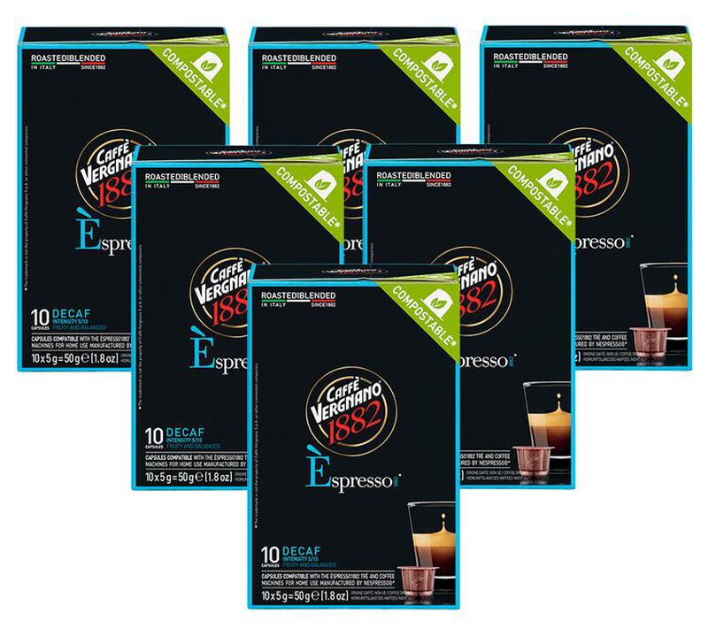60 capsules compatibles Nespresso* Original Espresso Deca - CAFFE VERGNANO image number 0