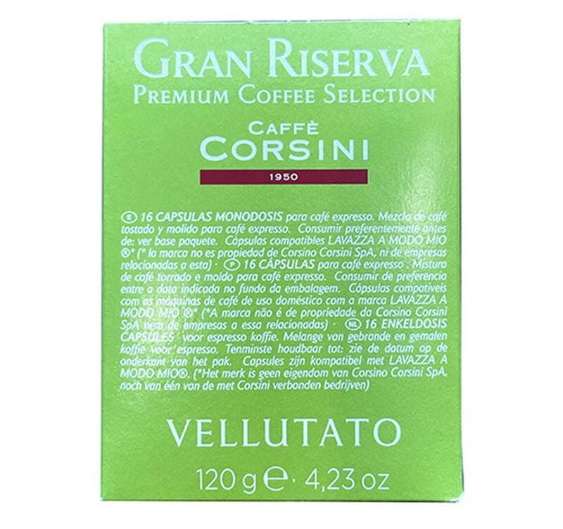 Lavazza A Modo Mio capsules Caff&egrave; Corsini Gran Riserva Vellutato x 16 Lavazza coffee pods image number 2