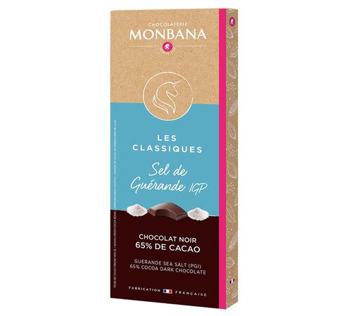Tablette Chocolat Noir & Sel de Gu&eacute;rande - 80 g - MONBANA