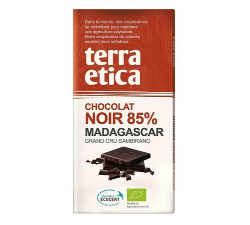 Tablette Chocolat Noir 85% Madagascar Bio - 100 g - TERRA ETICA