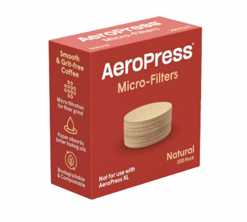 Micro-filtres &agrave; caf&eacute; AEROPRESS en papier naturel taille standard