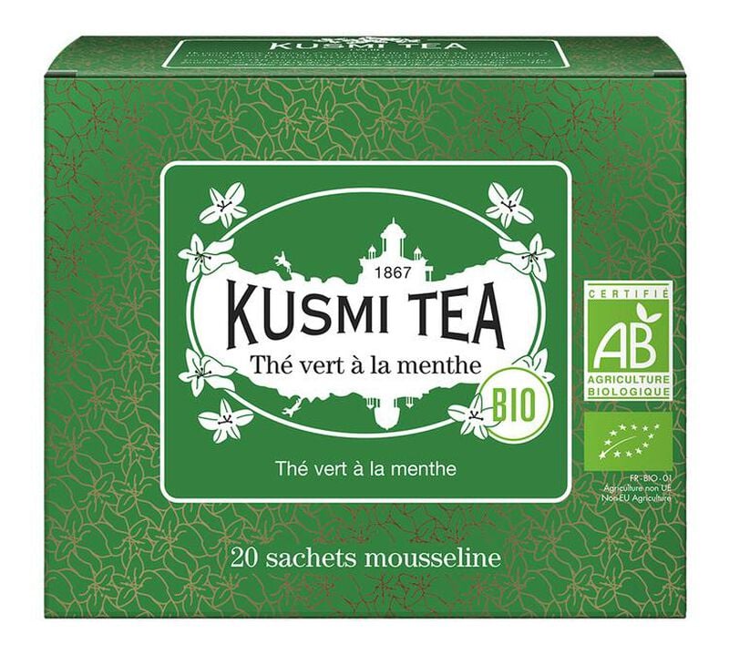 Kusmi Tea Organic Spearmint Green Tea - 20 tea bags image number 0