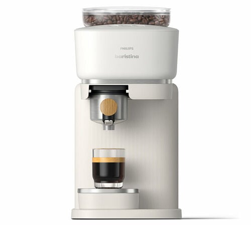 Machine expresso broyeur PHILIPS Baristina BAR302/20 Baristina premium blanche porte-filtre en bois