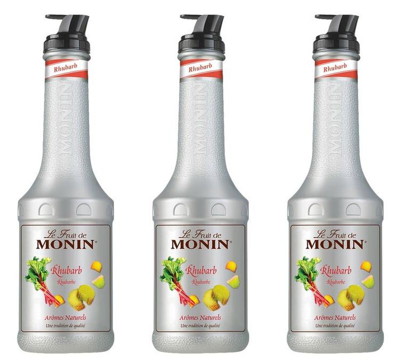 Lot de 3 Pur&eacute;es de Fruit de Monin - Rhubarbe - 3 x 1L image number 0