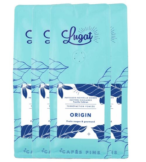 4 x 250 g - Caf&eacute; en grain - Origin - LUGAT