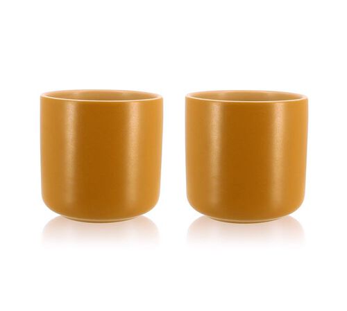 Mugs OUTO en gr&egrave;s jaune 27cl x2 - OGO Living