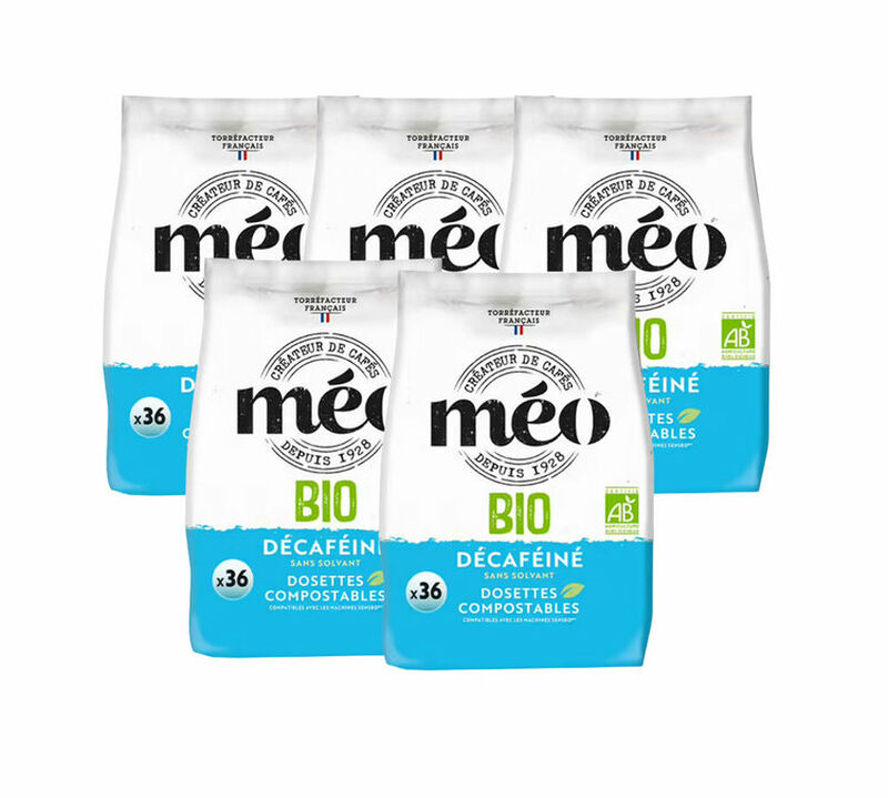 180 dosettes senseo&reg; compatibles D&eacute;caf&eacute;in&eacute; Bio - Caf&eacute;s M&eacute;o image number 0