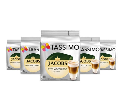 5 x 8 dosettes Tassimo Jacobs Latte Macchiato Vanilla - TASSIMO