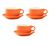 3 tasses et sous tasses Latte Bowl orange - ORIGAMI image