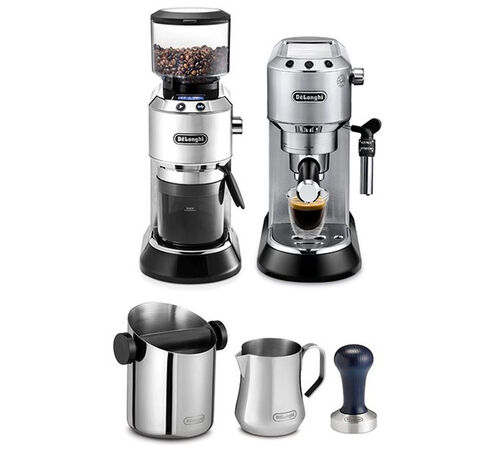 DELONGHI Pack barista ECKG6821.M machine expresso Dedica et moulin &agrave; caf&eacute; + accessoires