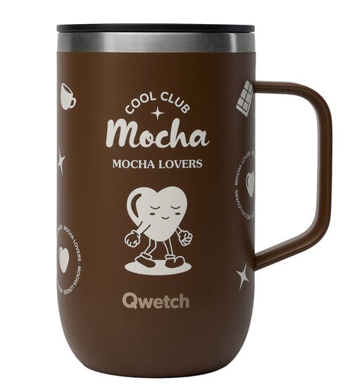 Mug tisani&egrave;re isotherme - COOL CLUB Mocha - 470ml - QWETCH