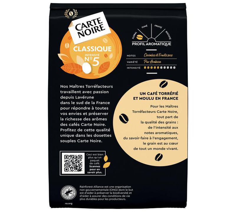 60 dosettes souples n&deg;5 Caf&eacute; Classic - CARTE NOIRE image number 1