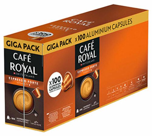 100 - Capsules compatibles Nespresso* Original - Espresso Forte - CAFE ROYAL