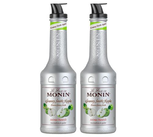 Lot de 2 pur&eacute;es de fruits 1L - Pomme Verte Granny Smith- MONIN