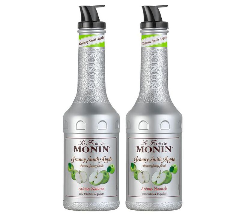 Lot de 2 pur&eacute;es de fruits 1L - Pomme Verte Granny Smith- MONIN image number 0
