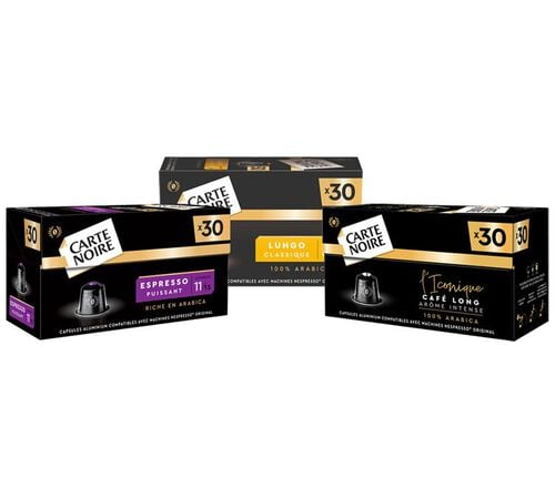 90 capsules compatibles Nespresso* Original - Pack d&eacute;couverte - CARTE NOIRE