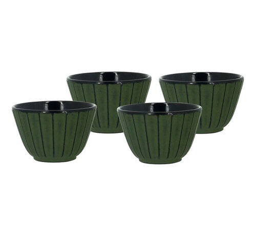 Lot de 4 tasses en fonte verte The kitchenette - 12cl