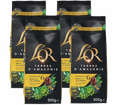 4 x 500 g - Caf&eacute; en grain - Terres d'Amazonie - L'OR