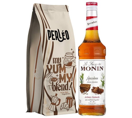 230 g - Caf&eacute; en grain My Yummy Blend + Sirop Sp&eacute;culoos 70 cl - PERL&Eacute;O x MONIN