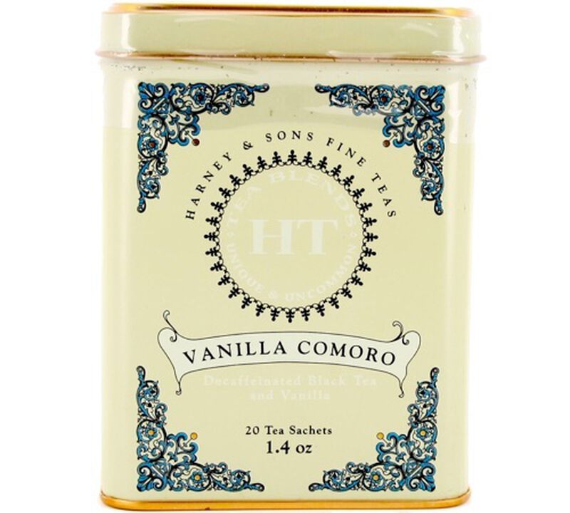 Th&eacute; Noir D&eacute;th&eacute;in&eacute; Vanilla Comoro - 20 sachets - HARNEY AND SONS image number 0