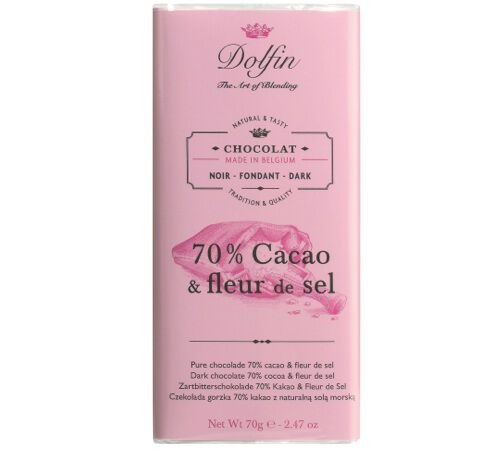 Tablette Chocolat Noir 70% Fleur de Sel - 70 g - DOLFIN