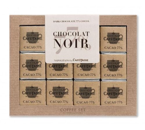 Schokoladen-Napolitains Extra noir 77% Kakaoanteil- Caf&eacute; Tasse