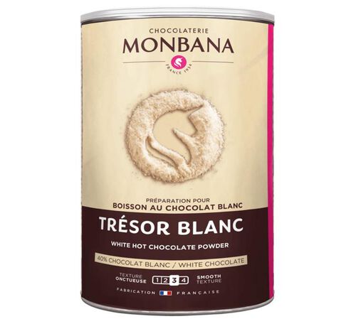 Poudre Chocolat Blanc Chaud Tr&eacute;sor Blanc  - Vrac 500 g - MONABNA