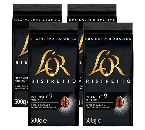 4 x 500 g - Caf&eacute; en grain - Ristretto - L'OR