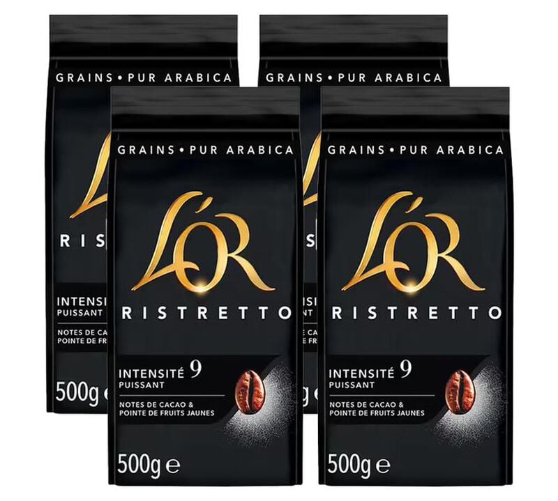 4 x 500 g - Caf&eacute; en grain - Ristretto - L'OR image number 0