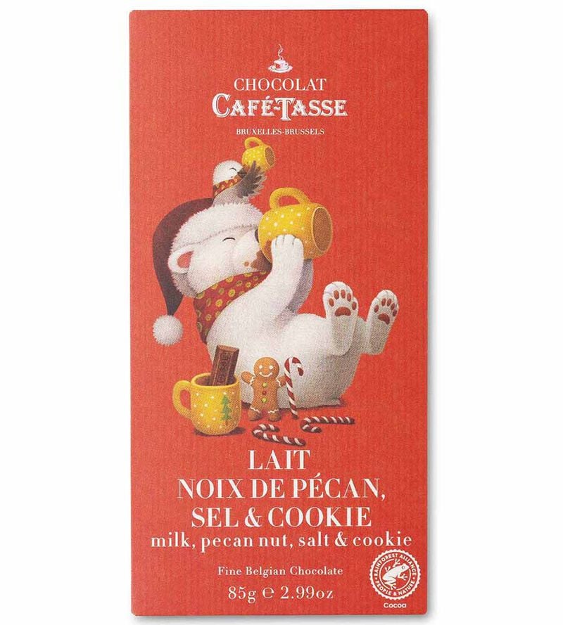Tablette Lait Noix de P&eacute;can Sel Cookie No&euml;l - 85 g - CAF&Eacute; TASSE image number 0