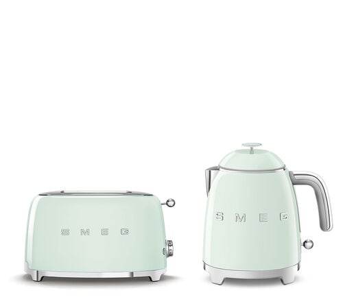Set Petit-D&eacute;jeuner Grille-Pain TSF01PGEU et Bouilloire KLF05PGEU Vert d'eau - SMEG