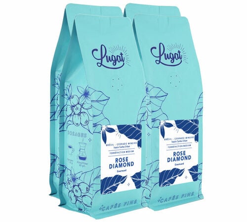 4 x 250 g - Caf&eacute; moulu - Br&eacute;sil Rose Diamond - LUGAT