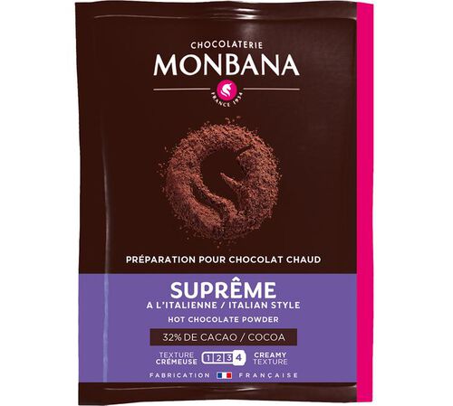 Chocolat en poudre Supr&ecirc;me de chocolat - 50 sachets individuels - MONBANA