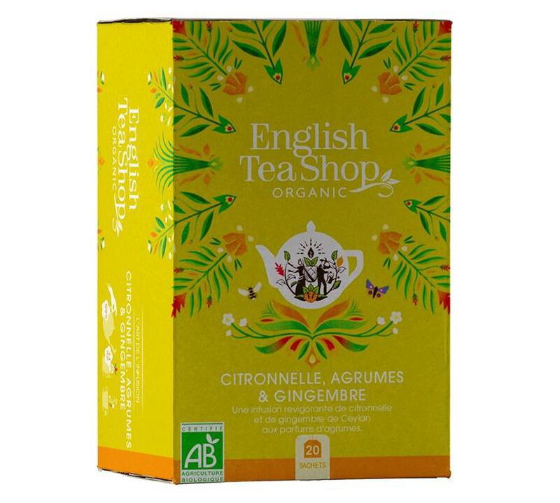 Organic Lemongrass Ginger and Citrus Infusion - 20 sachets - English Tea Shop image number 0